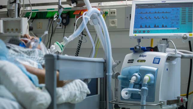 An artificial respiratory equipment pictured at the intensive care unit at the Klinikum Bad Hersfeld hospital on March 20, 2020 in Bad Hersfeld, Germany.