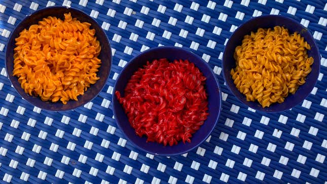 Left to right: Bold &amp; Cheesy, Flamin’ Hot, Cheesy Jalapeño