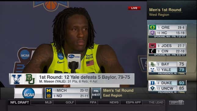 Taurean Prince Provides Amazing Answer To "How Did Yale Out-Rebound Baylor?"