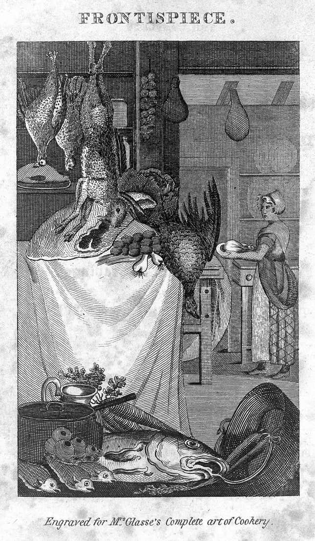 Frontispiece for The Complete art of Cookery by Hannah Glasse