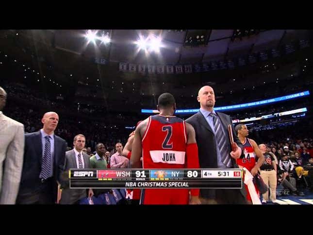 Quincy Acy Tries To Swing On John Wall, Small Brawl Ensues