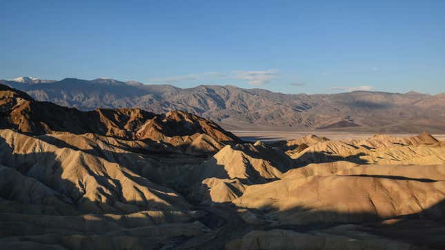 A view from Zabriskie Point of the Death Valley Desert in California.