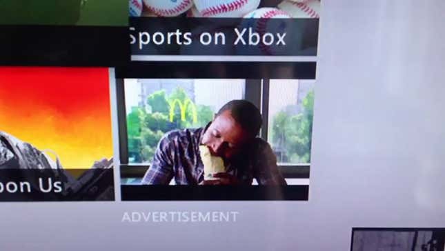 My Xbox Dashboard Features People Eating McDonald's Wraps On A Loop