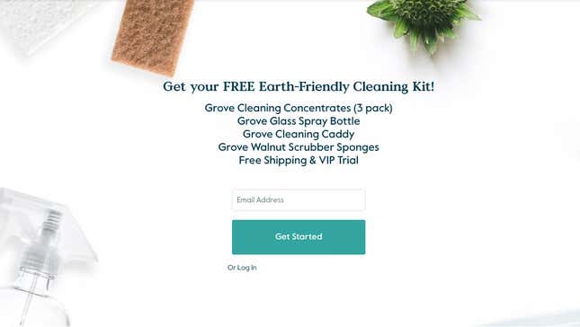 FREE (With $20 Purchase) Earth-Friendly Cleaning Kit | Grove | Automatically adds $20 of items to cart, but you can replace them with anything you want