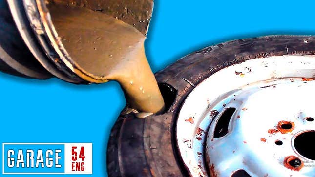 Filling Tires Full Of Concrete Is The Most Safety Third Thing You'll Watch All Day