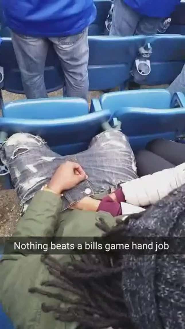 Bills Fans Resort To Sticking Their Hands In Each Other's Pants, Possibly For Warmth