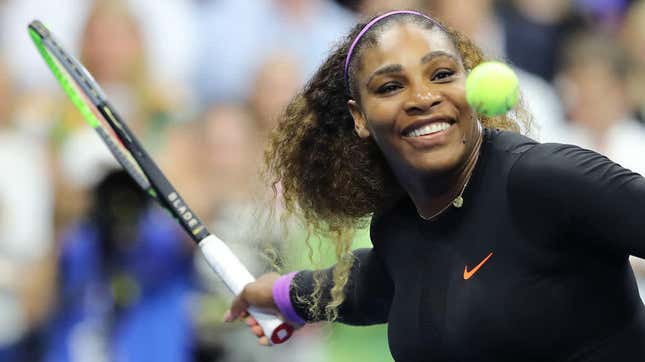 Serena Williams celebrates after winning her women’s singles semifinal match against Elina Svitolina at the U.S. Open in New York Sept. 5, 2019.