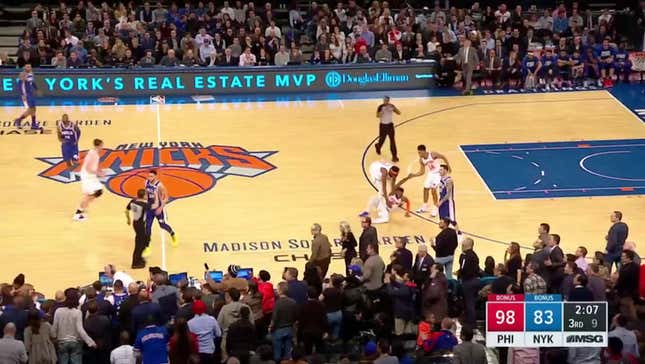Joel Embiid Almost Murders Statistician In Quest For Loose Ball<em></em>