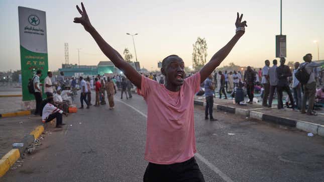 A protester in Khartoum this May after the military delayed ceding power again.