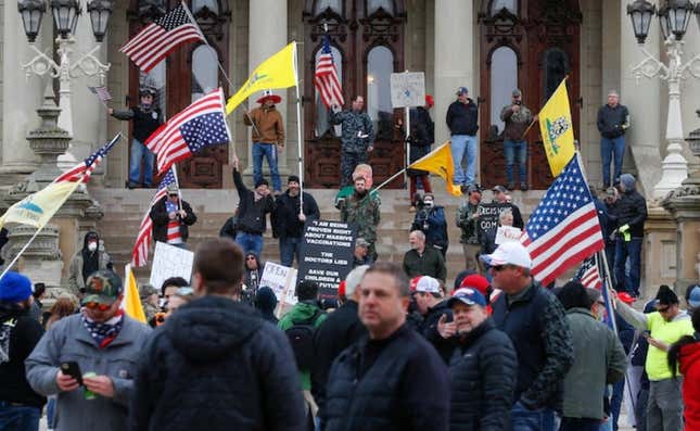 Image for article titled &#39;I Call These People the Modern-Day Rosa Parks&#39;: Conservative Shelter-In-Place Protesters Really Think They&#39;re Civil Rights Activists