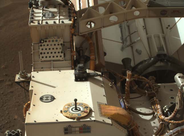 A partial view of the rover’s deck.