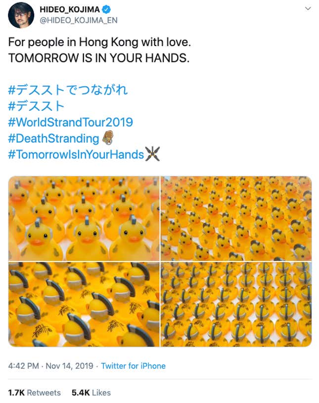 Hideo Kojima Tweet, Death Stranding