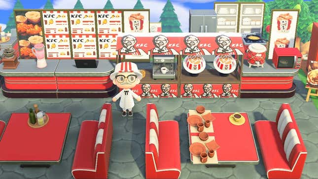 Image for article titled KFC Opens A Virtual Restaurant In Animal Crossing: New Horizons