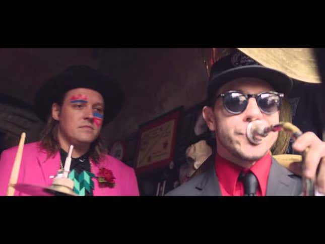 Arcade Fire leads a New Orleans funeral parade for David Bowie