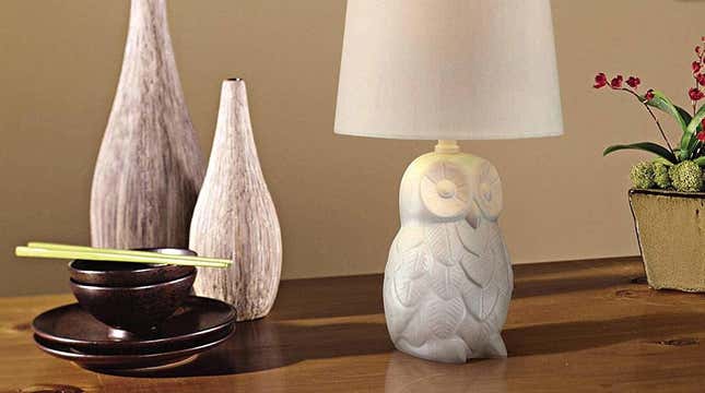 While ostensibly designed for childrens’ rooms, the all-white design of this owl lamp make it a fun-but-sophisticated lamp option for adults too.