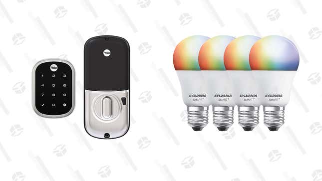 SYLVANIA Smart+ Wi-Fi Color Dimmable Lightbulbs (4-Pack) | $24 | Amazon
Yale Smart Touchscreen Deadbolt (Satin Nickel) | $153 | Amazon Gold Box