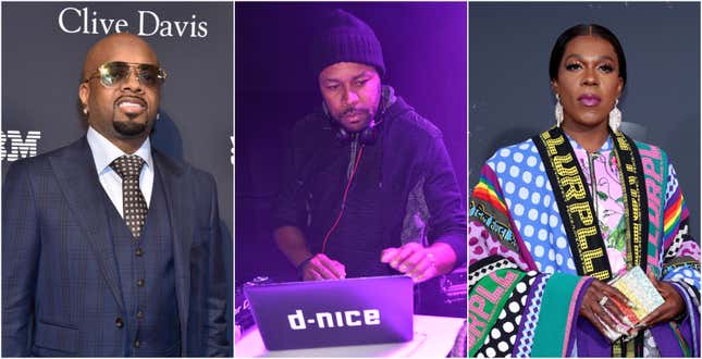 From L to R: Jermaine Dupri, D-Nice and Big Freedia are taking part in virtual events this weekend.