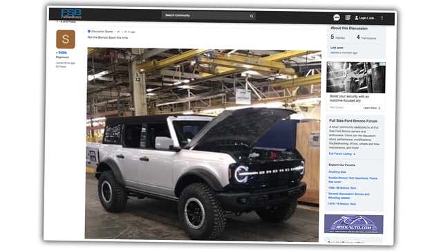 Image for article titled 2021 Ford Bronco: This Is Probably It