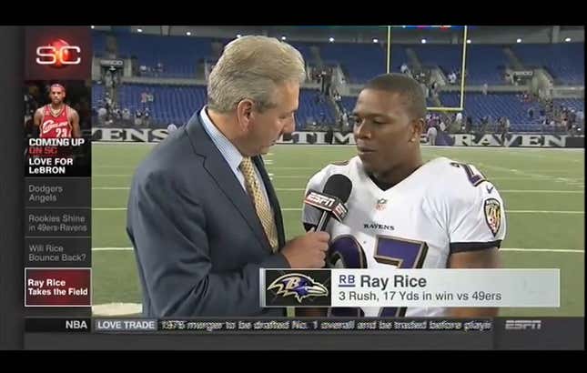 ESPN Asks Ray Rice What Wife's Pregame "Words of Encouragement" Were