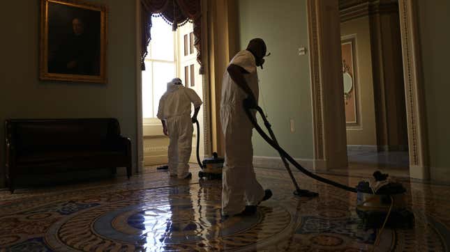 Image for article titled After the Insurrection, Black Cleaning Staff Were Left to Pick Up the Pieces: Report