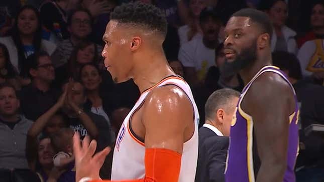 Russell Westbrook Borrows Lance Stephenson's Air Guitar
