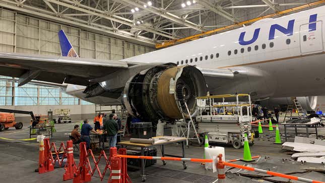 Image for article titled That Boeing 777 Engine Failure Actually Tore A Hole In The Plane&#39;s Fuselage