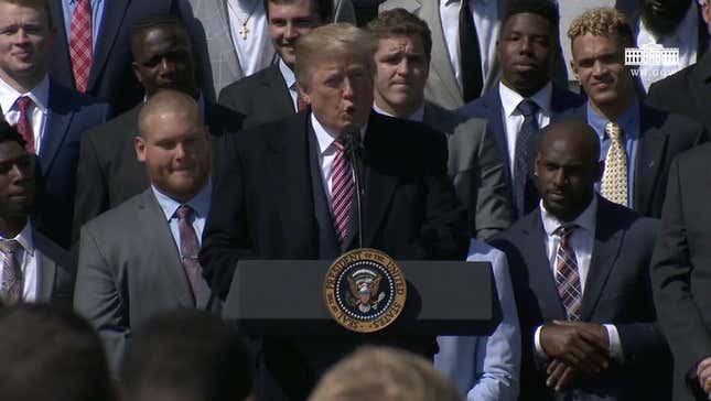 President Of The United States, Weirdly: "Roll Tide"