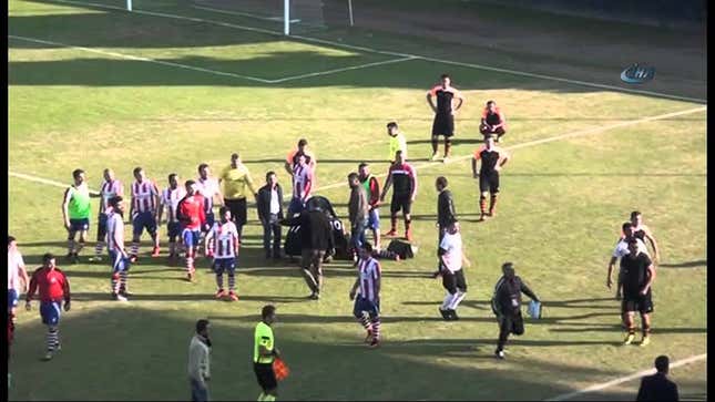 Bad Soccer Man Savagely Kicks Opponent Straight In The Face