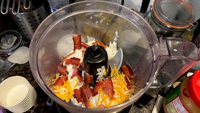 Cheese and bacon ice cream in progress