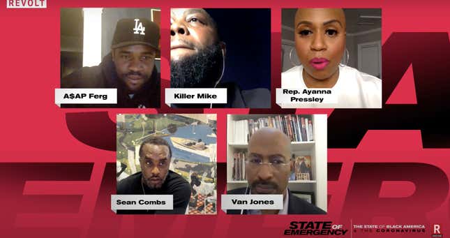 Image for article titled Diddy Holds Virtual Coronavirus Town Hall With Rep. Ayanna Pressley, Killer Mike, Sen. Kamala Harris and More