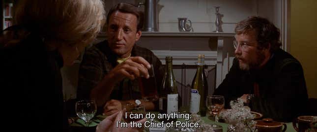 Image for article titled It's Cop Versus Shark in Jaws—Who's the Monster Now?