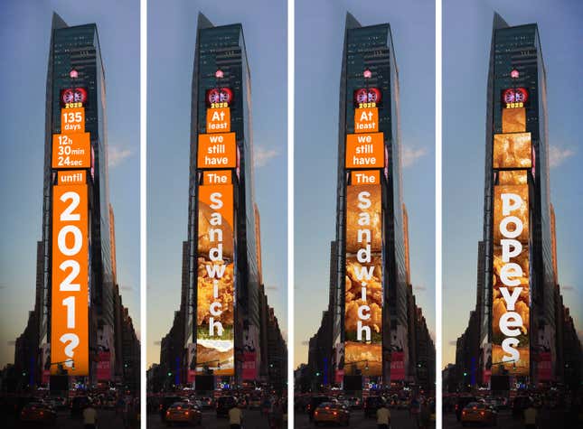 Popeyes’ Times Square countdown to 2021