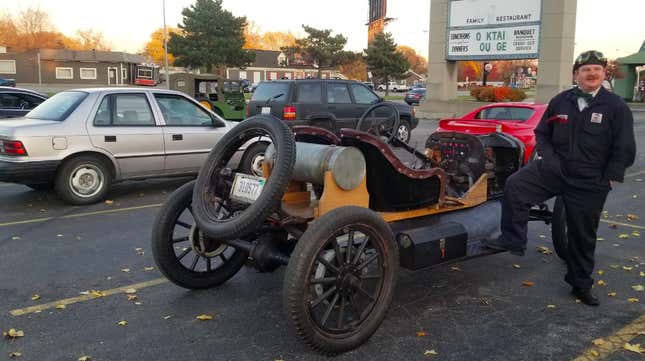 A Model T build with a Dodge Shadow in the background—Troy, Michigan