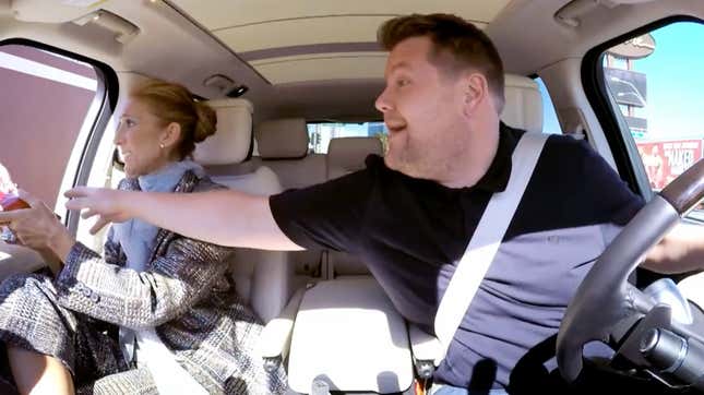 Image for article titled Carpool Karaoke Finds Celine Dion at Her Celinest