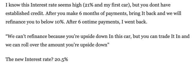 Image for article titled Here Are Some Of The Worst Lies Dealerships Have Tried On You