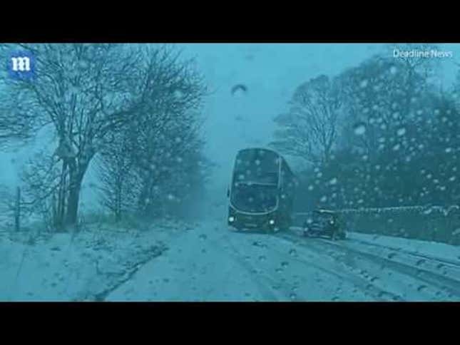Watch A Scottish Bus Driver Drift Her Way Through A Near Miss Like A Double-Decker God
