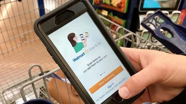 Image for article titled Skip the Line and Use Your Phone to Scan &amp; Go With Walmart+