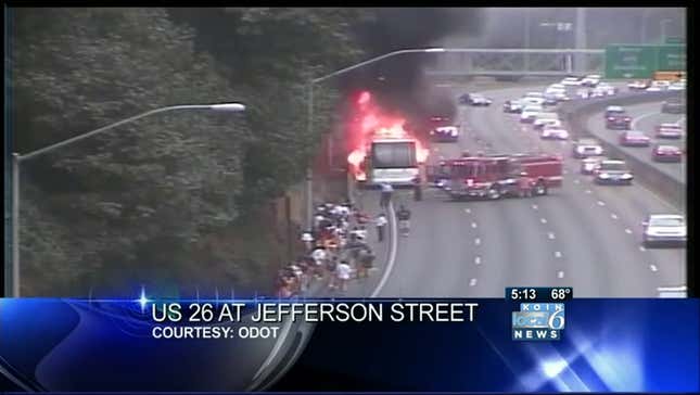 High School Football Team's Bus Bursts Into Flames