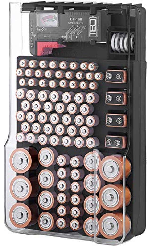 Image for article titled Organize &amp; Access Your Batteries with The Battery Organizer and Tester with Cover, 27% Off