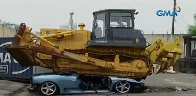 Image for article titled The Government of the Philippines Just Destroyed a Ferrari 360 Spider