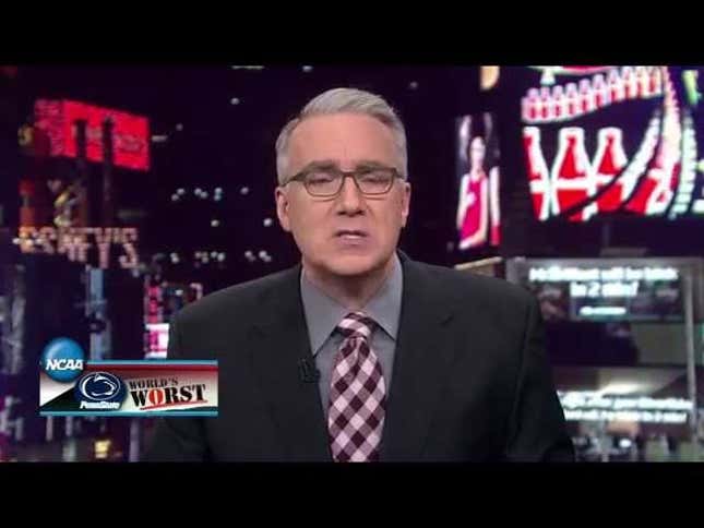 Keith Olbermann Dropkicks NCAA And Penn State Through Five Glass Doors
