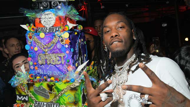 Image for article titled Offset Had a Call of Duty-Themed Cake at the Club to Celebrate Turning 28