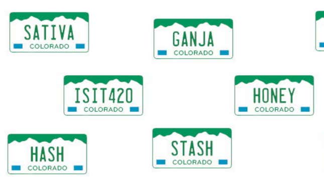 Image for article titled Colorado Auctions Off Weed-Themed License Plates To Make Some Green For A Good Cause