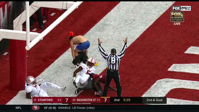 Idiot On The Field Drops Trousers