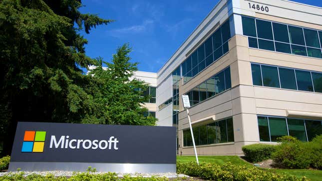 A building on the Microsoft campus in Redmond, Washington in 2014.