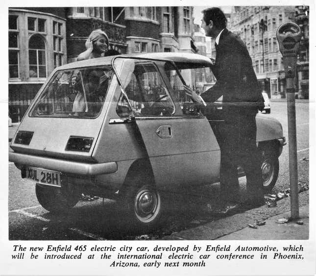 Image for article titled Electric Cars Were The Future in 1973, But The Enfield 8000 Was Too Little Too Soon