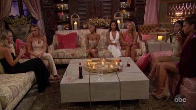 Image for article titled The food that didn’t get eaten on the The Bachelor, week 2: We’ve got ourselves a champagne crisis