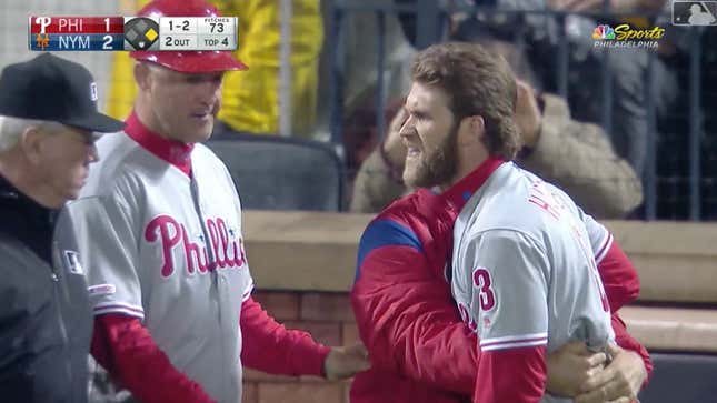 Image for article titled Bryce Harper Ejected For Arguing Balls And Strikes, Once Again Goes Apeshit