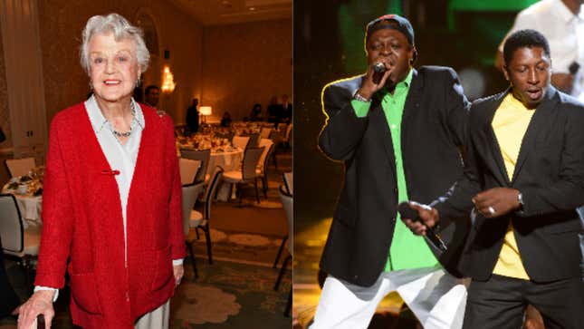 Angela Lansbury attends the 19th Annual AFI Awards on January 4, 2019 in Los Angeles; Pliers and Chaka Demus perform onstage during the 2013 BET Awards on June 30, 2013 in Los Angeles.