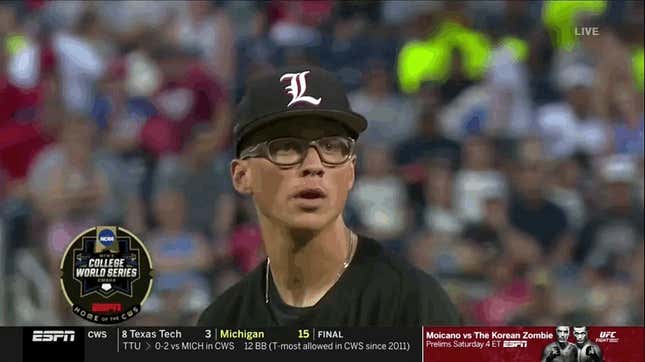 Louisville pitcher drops two HARD F--- you's at Vanderbilt batter,  promptly blows game the next inning, This is the Loop